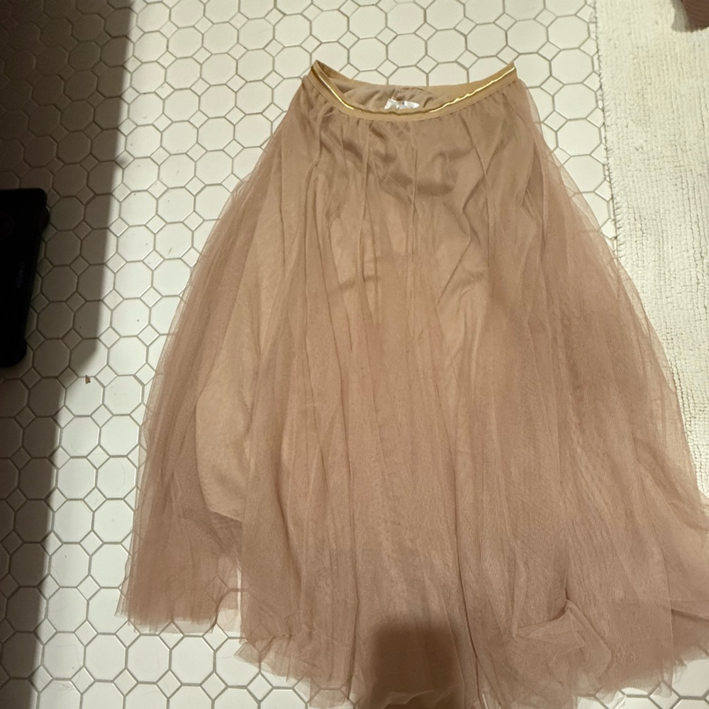 Chicwish Soft Tulle Skirt in Beige